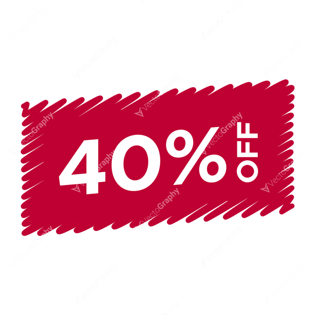 40% Off Tag Transparent PNG Vector Download