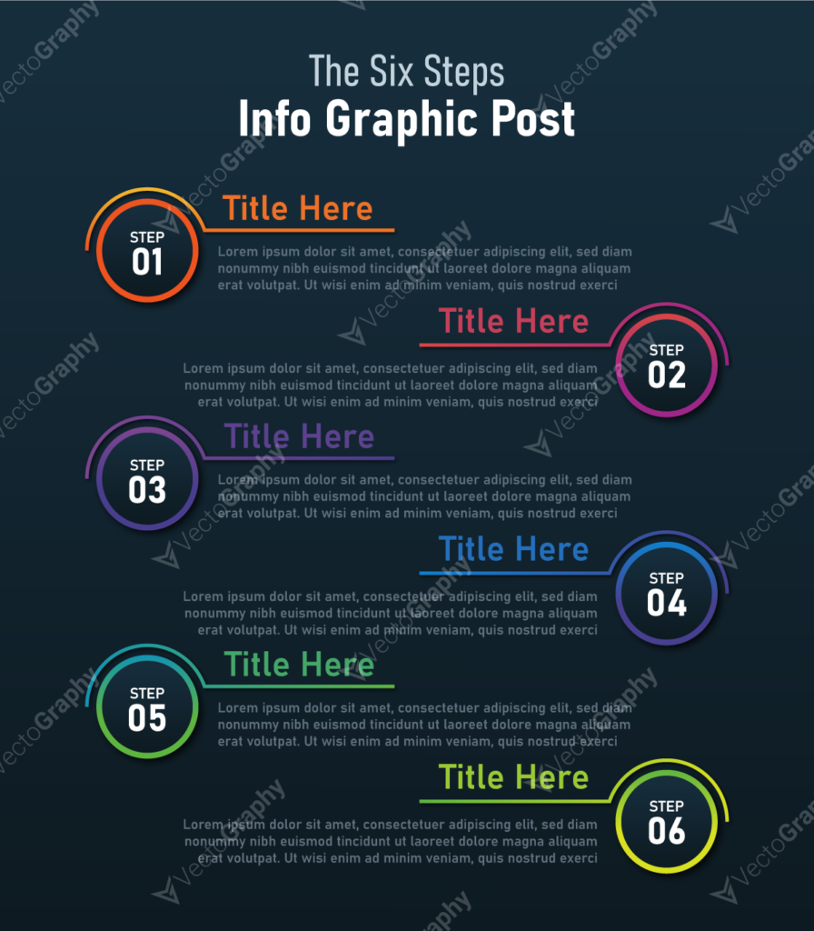 Six Steps Infographic Post Creative Design